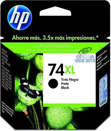 Cartucho - Cartucho HP 74XL Preto de alto rendimento - CB336WB - 20ml - para HP Deskjet D4260 / 4360 / Photosmart C4280 / C4385 / C4480 / C5280 / C5360 / Officejet J5780 / J6480