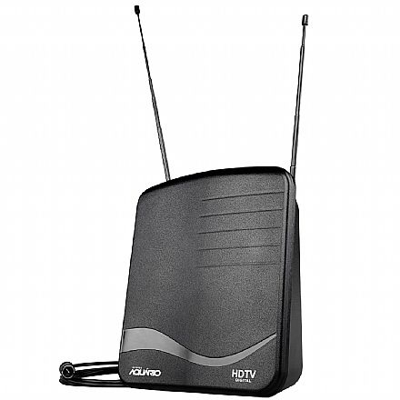 Acessórios para TV - Antena para TV Digital Aquário DTV-1100 - Uso Interno - HDTV/UHF/VHF/FM