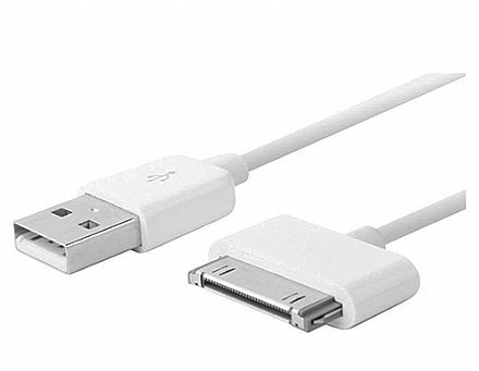 Cabo & Adaptador - Cabo Para iPhone 30 pinos para USB - 3, 3G, 3GS, 4 e 4S, iPod, iPad - 1 metro