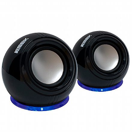 Caixa de Som - Caixa de Som K-Mex SP-U940 - Efeito com led azul - 3W RMS - Preto