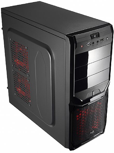 Gabinete - Gabinete AeroCool V3X Black Edition - USB e Áudio Frontal - EN57417