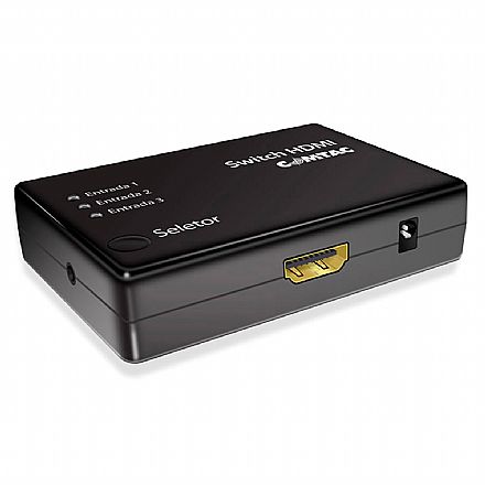 Cabo & Adaptador - Switch HDMI com 3 Entradas - com Controle Remoto - Comtac 9241