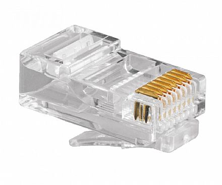 Acessórios para rede - Plug Conector RJ45 Macho Cat 6 - 8 vias - Crimpar - WT-6065-SOLID