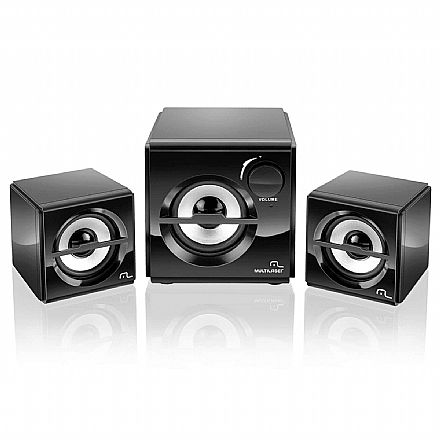 Caixa de Som - Caixa de Som 2.1 Multilaser SP081 - 10W RMS - USB - Preto