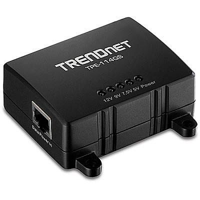 Acessórios para rede - Adaptador PoE Splitter TrendNet TPE-114GS - Divide o Sinal PoE para Dados e Fonte de Alimentação