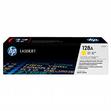 Toner - Toner HP 128A Amarelo - CE322A - Para Laserjet CP1210, CP1525, CP1525NW, CM1415FN, CM1415FNW