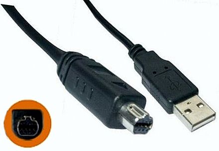 Cabo & Adaptador - Cabo USB para Mini USB - 8 pinos redondo