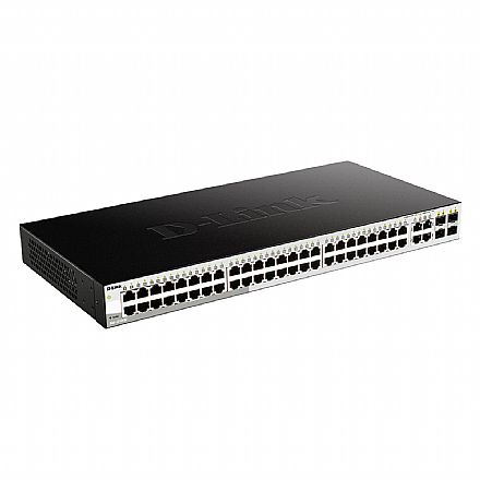 Rede Switch - Switch 48 portas D-Link DGS-1210-52 - 48 portas Gigabit + 4 portas SFP