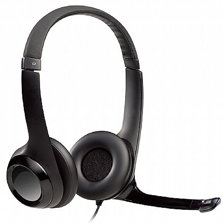 Fone de Ouvido - Headset Logitech H390 - Microfone giratório - USB - Cabo 1.9m - 981-000014