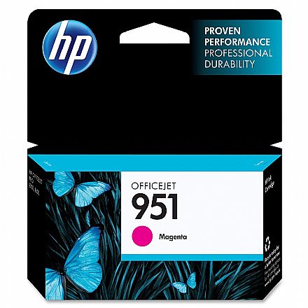 Cartucho - Cartucho HP 951 Magenta - CN051AB - Para HP 251DW, 276DW, N811, 8600, 8600Plus, 8610, 8620