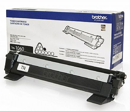 Toner - Toner Brother TN1060 Preto - Para HL-1110 / HL-1112 / HL-1200 / HL-1202 / HL-1210W / HL-1212W / DCP-1510 / DCP-1512 / DCP-1602 / DCP-1617NW / MFC-1810 / MFC-1815