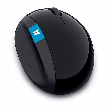 Mouse - Mouse sem Fio Microsoft Sculpt Ergonomic - 1000dpi - Botão Windows - Preto - L6V-00009