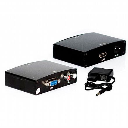 Cabo & Adaptador - Conversor VGA para HDMI com Áudio Entrada RCA