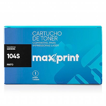 Toner - Toner compatível Samsung MLT-D104S Preto - Maxprint 5612159 - Para ML-1660 / ML-1665 / ML-1666 / ML-1667 / ML-1860 / ML-1865 / ML-1865W / ML-1867 / SCX-3200 / SCX-2305W / SCX-3207