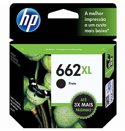 Cartucho - Cartucho HP 662XL Preto - CZ105AB - Para Deskjet 1515 / 1516 / 2545 / 2546 / 2646 / 3546 / 4646