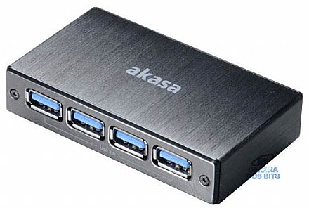 Cabo & Adaptador - HUB USB 3.0 - 4 Portas - Akasa AK-HB-10BK