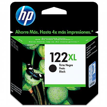 Cartucho - Cartucho HP 122XL Preto - CH563HB - Para Deskjet 1000, 2000, 2050, 3000, 3050