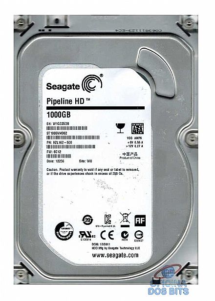 HD (Disco Rígido) - HD 1TB SATA - 5900RPM - 64MB Cache - Seagate Video ST1000VM002