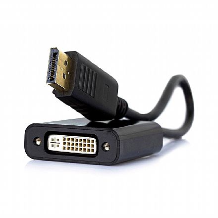 Cabo & Adaptador - Cabo Adaptador Conversor DisplayPort para DVI-I - 15cm (DisplayPort M X DVI-I F)