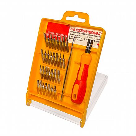 Ferramenta - Kit Ferramentas 31 em 1 - Chaves de Fenda, Philips, Torx e Pinça