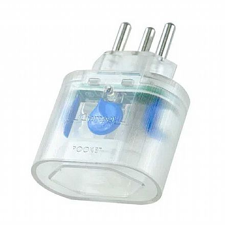 Filtro de linha - Protetor Contra Raios Clamper iClamper Pocket 3P - DPS - Transparente - 10199
