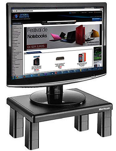 Móveis - Suporte para Monitor de Mesa - Quadrado - 4 Níveis de Ajuste - Multilaser AC125