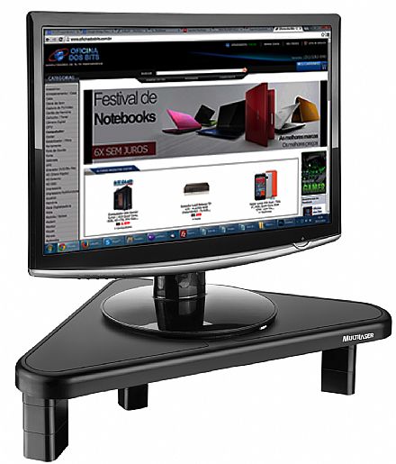 Móveis - Suporte para Monitor de Mesa - Triangular - 4 Níveis de Ajuste - Multilaser AC124