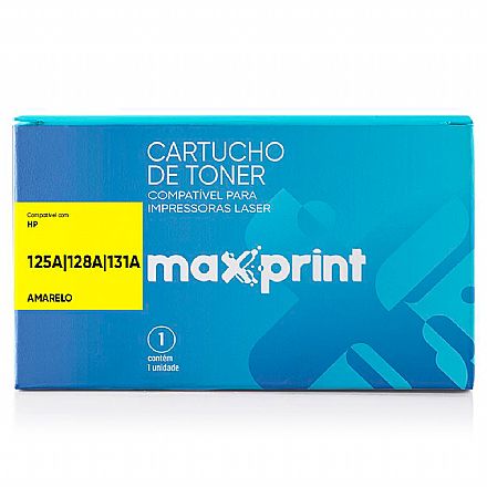 Toner - Toner compatível HP 125A/128A/131A Universal - Amarelo - CB542A/CE322A/CF212A - Maxprint 5613671 - HP Laserjet CP1210/CP1215/CP1510/CP1515/CP1518/CP1525n/CP1525nw/CM1415fnw/CM1312/PRO 200/M251nw/M276