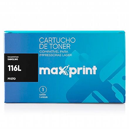 Toner - Toner compatível Samsung MLT-D116L Preto - Maxprint 5612971 - Para M2885FW M2885, M-2835DW M2835, M-2825ND 2825ND, M-2875FD 2875FD, SL-M2625, SL-M2626ND M2626, SL-M2826, SL-M2675F, SL-M2676, SL-M2876