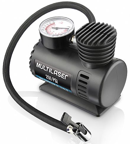 Ferramenta - Compressor de Ar Multilaser AU601- 250PSI - Plug 12V para Acendedor de Cigarros