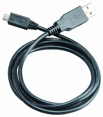 Cabo & Adaptador - Cabo Micro USB para USB - 1 metro - Preto - para Celulares, Tablets, Câmeras - AK-CBUB05-10BK
