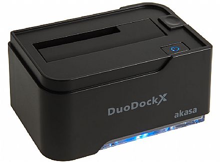Storage / Case / Dockstation - Docking Station para SSD e HD 2.5" / 3.5" SATA Akasa DuoDock X - USB 3.0 - AK-DK03U3-BK