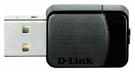 Placas e Adaptadores de rede - USB Adaptador Wi-Fi D-Link DWA-171 AC600 - Nano - Dual Band 2.4 GHz e 5 GHz - Tecnologia MU-MIMO - Botão Wi-Fi Protected Setup™ (WPS)