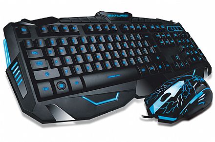 Kit Teclado e Mouse - Kit Teclado e Mouse Gamer Gamer Multilaser TC195 - 3 cores backlight - 2000dpi