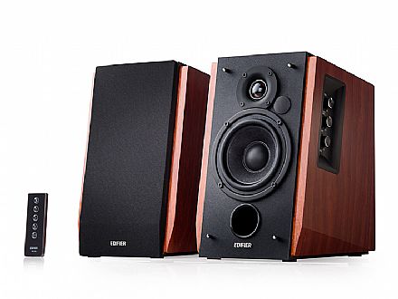 Caixa de Som - Caixa de Som 2.0 Edifier R1700BT - Bluetooth - 66W RMS - Acabamento em Madeira