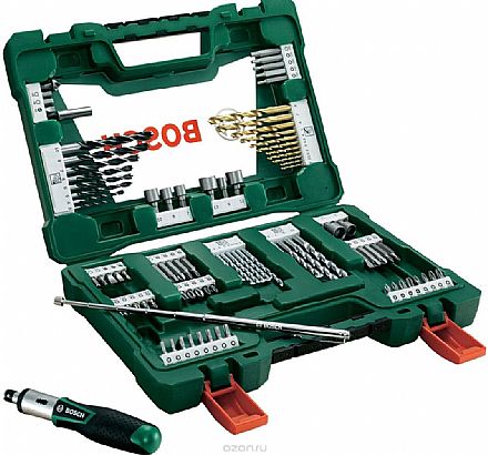 Ferramenta - Kit de Ferramentas Brocas e Bits Bosch V-line 91 Peças - com Maleta - 2607017195000