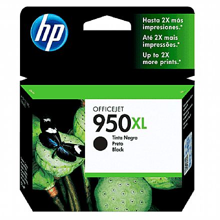 Cartucho - Cartucho HP 950XL Preto - CN045AB - Para HP 251DW, 276DW, N811, 8600, 8600Plus, 8610, 8620