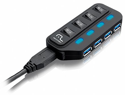 Cabo & Adaptador - HUB USB 3.0 - 4 Portas - Super Speed - Multilaser AC264