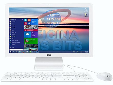 Computador All in One - Computador All in One LG 22V240 - Tela 21.5", Intel Quad Core, 4GB, HD 500GB, Windows 10