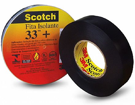 Ferramenta - Fita Isolante 3M Scotch 33+ - 19mm x 10 metros