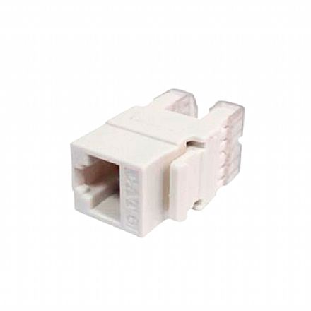 Acessórios para rede - Conector Fêmea RJ45 - Cat 6 - Keystone - Branco - WT-2002