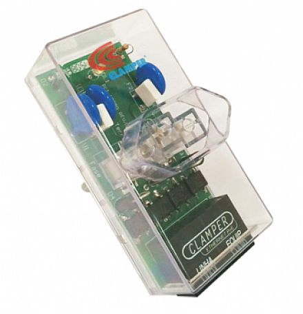 Filtro de linha - Protetor Contra Raios Clamper Ethernet RJ45 2P+T - até 100Mbps - Transparente - Open box