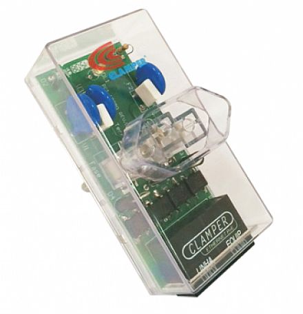 Filtro de linha - Protetor Contra Raios Clamper Ethernet RJ45 2P+T - até 100Mbps - Transparente - 10746