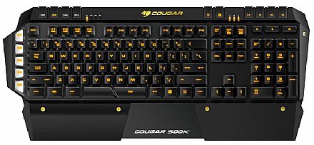 Teclado Gamer Cougar 500K - 6 Teclas Programáveis - Ideal para jogos: FPS / MMORPG / MOBA / RTS Teclado - Teclado Gamer Cougar 500K - 6 Teclas Programáveis - Ideal para jogos: FPS / MMORPG / MOBA / RTS