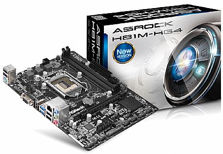 Placa Mãe para Intel - ASRock H81M-HG4 (LGA 1150 - DDR3 1600) - Chipset Intel H81