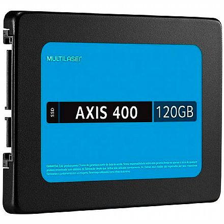 SSD - SSD 120GB Multilaser Axis 400 / 500 - SATA - Leitura 530 MB/s - Gravação 400 MB/s - STT120L - OEM