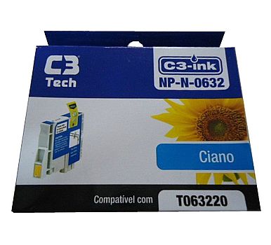 Cartucho - Cartucho compatível Epson T0632 Ciano - C3 Tech NP-N-0632 - para Epson Stylus C67 / C87 / CX3700 / CX4100 / CX4700 / CX7700