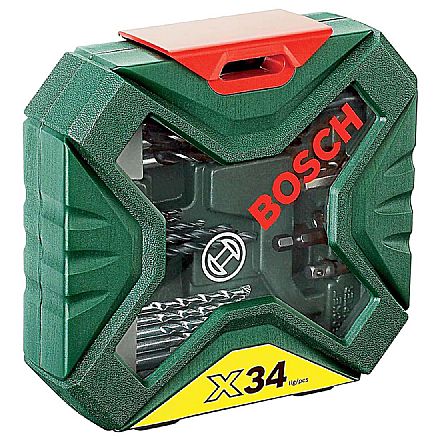 Ferramenta - Kit Brocas e Pontas X-Line 34 peças - Bosch - 2607010608