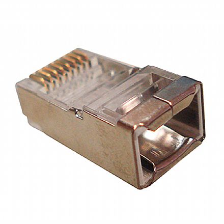 Acessórios para rede - Plug Conector RJ45 Macho Cat 6 - 8 vias - Blindado - WT-6066-SOLID