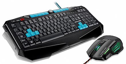 Kit Teclado e Mouse - Kit Teclado e Mouse Gamer Multilaser - Teclado Gamer Multilaser Metal War + Mouse Gamer Multilaser Metal War